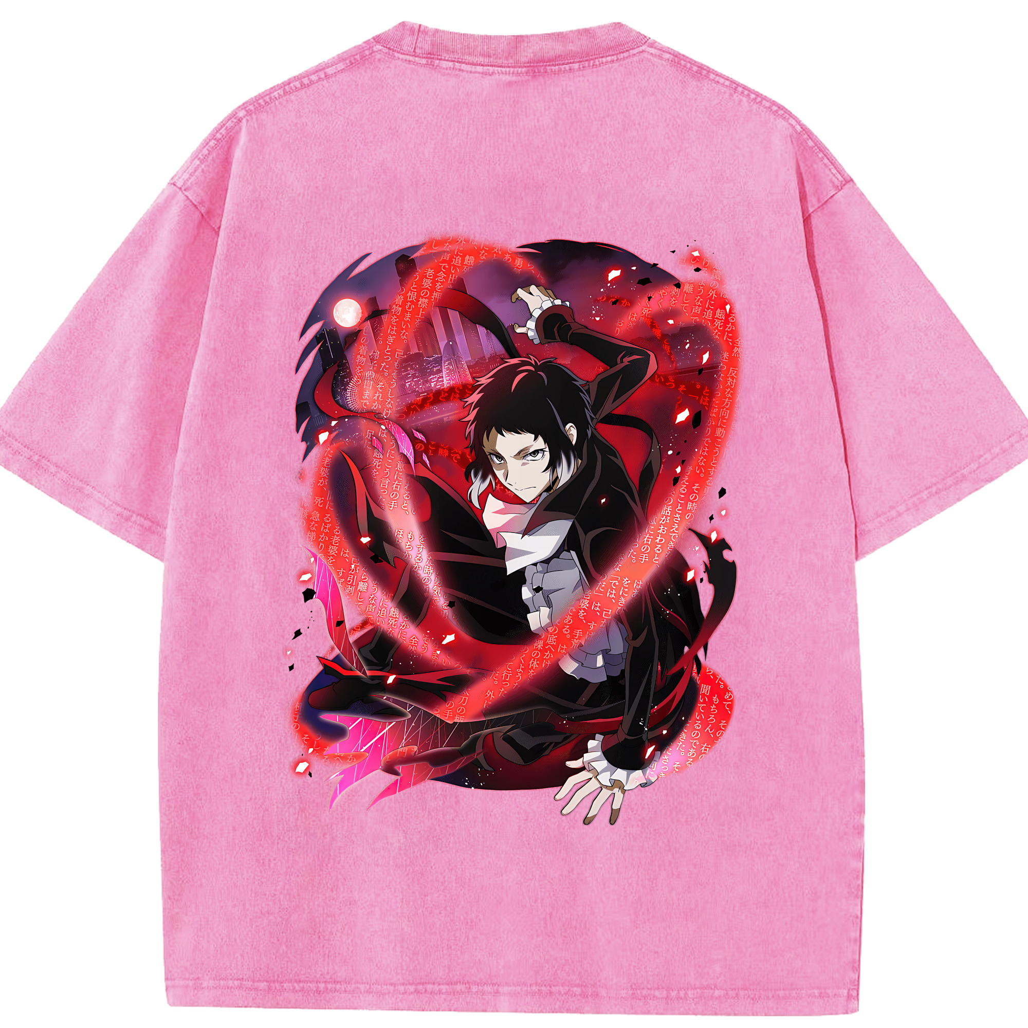（画像用） 文豪ストレイドッグス Bungo Stray Dogs 綿100% ヴィンテージ風 半袖Tシャツ（背面プリント）